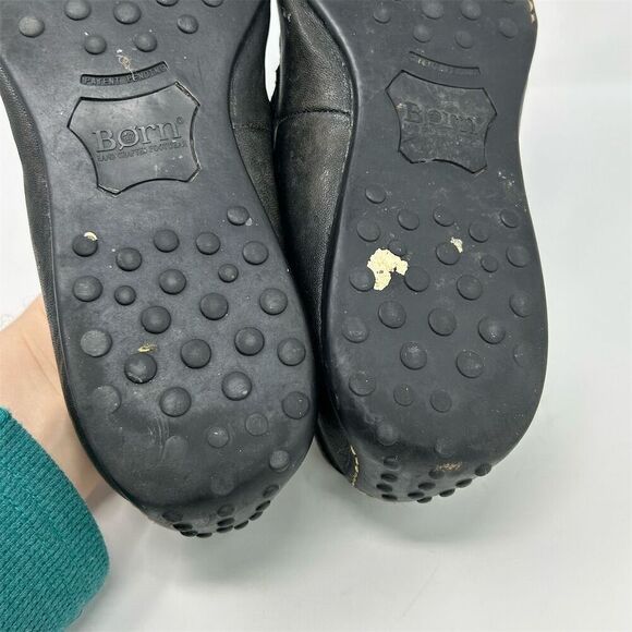 Born Men's Black Leather Driving Loafers Size 12 Casual Slip On Shoes - Picture 10 of 14